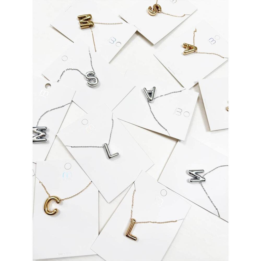 Balloon Dainty Alphabet Pendant Necklace-M